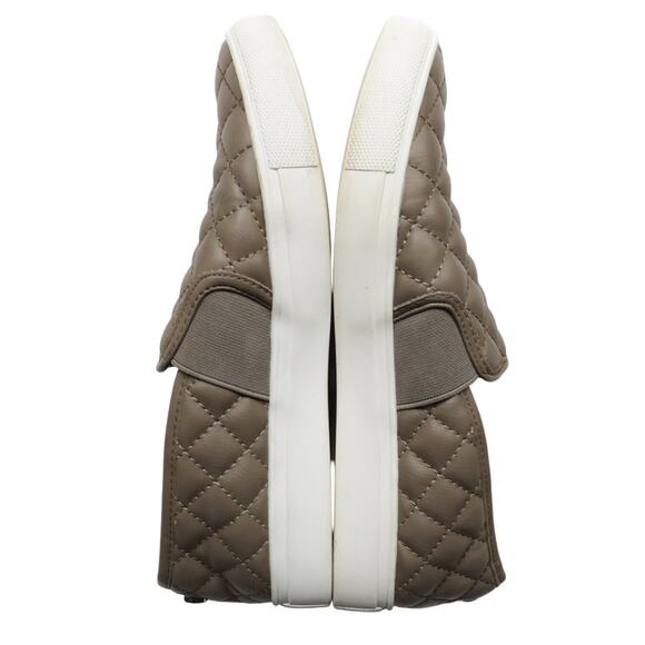 Steve Madden Endell Taupe Leather Quilted Sneakers Size 8 Chunky Platform - Picture 4 of 10